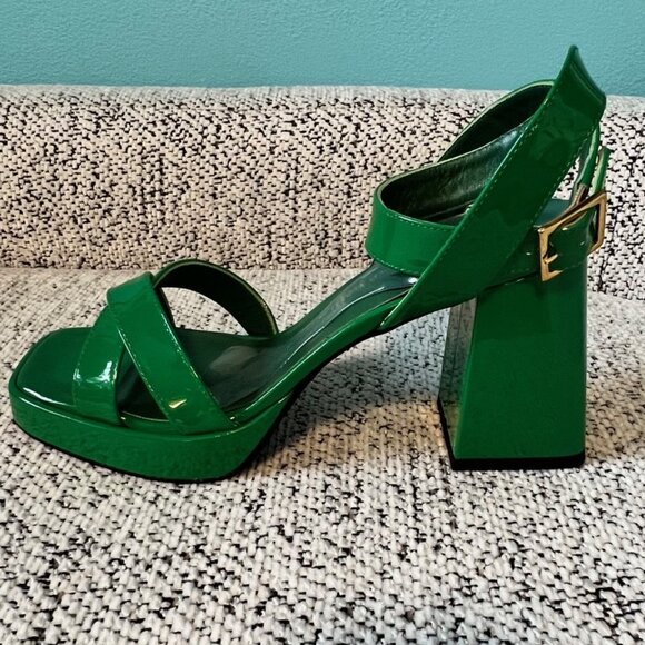 Giampaolo Viozzi Green Patent Leather Sandals - Picture 4 of 10